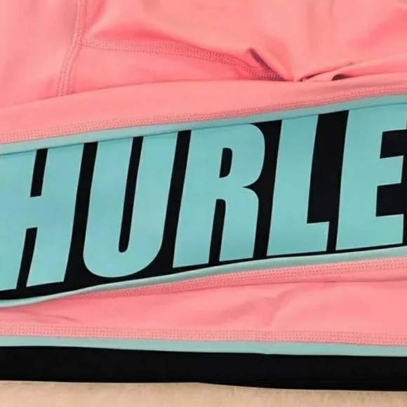 🆕 WOT🔥HURLEY🌺UPF50 🌞💦 HYBRID PINK,BLUE&TEAL❣️SZ.M🌝WORKOUT /RUNNING PANTS - Picture 4 of 8